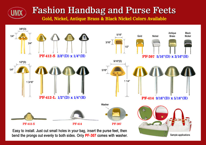 Purse Feet: Handbag Feet: Purse Hardware