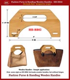 UMX Fashion Bermuda Purse and Handbag Wooden Handle - Hand made Wood Handles