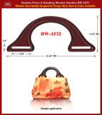 Red Wood Color Fashion Purse and Handbag Handle - Handmade Half-Ring Wooden HW-AT22