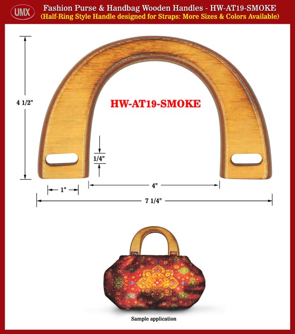 Wood Fashion Purse and Handbag Handle - Hand made Half-Ring Wooden
HW-AT19-SMOKE-COLOR