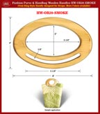 Fashion Purse and Handbag Wooden Handle - Hand made Oval-Ring Wood Handles HW-OR20-SMOKE