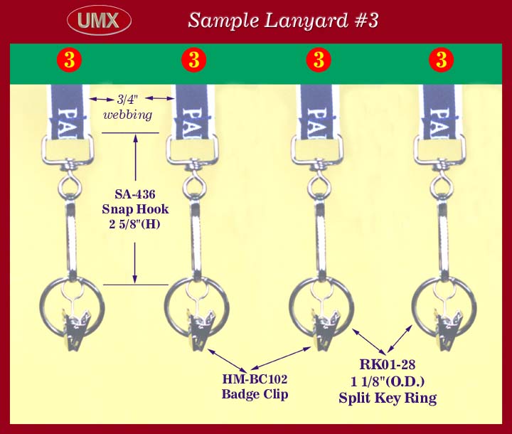 Lanyard Parts: Badge Clip, Snap Hook, Key Ring, Clip, Badge Holder, Webbing