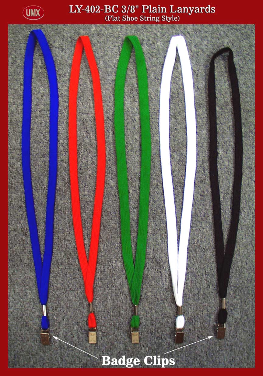 Low-Cost and High-Quality Plain Lanyard - with Badge Clip