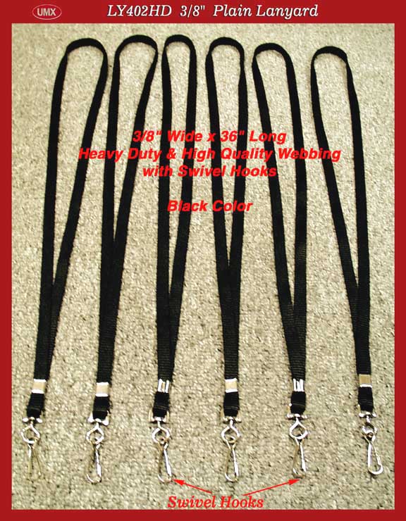 UMX High-Quality and Heavy Duty Plain Lanyards - Black Color