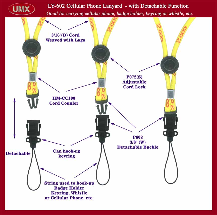 Cellular Phone lanyard: for Easy to carry Cellular Phone with Detachable Buckle