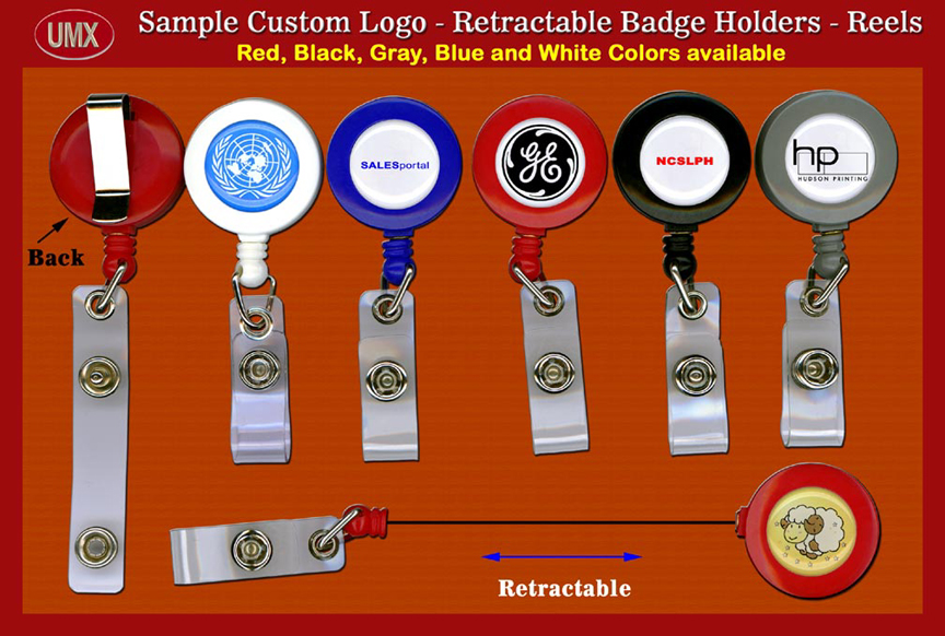 Custom Logo Badge Reels with Badge Straps - United Nation and GE