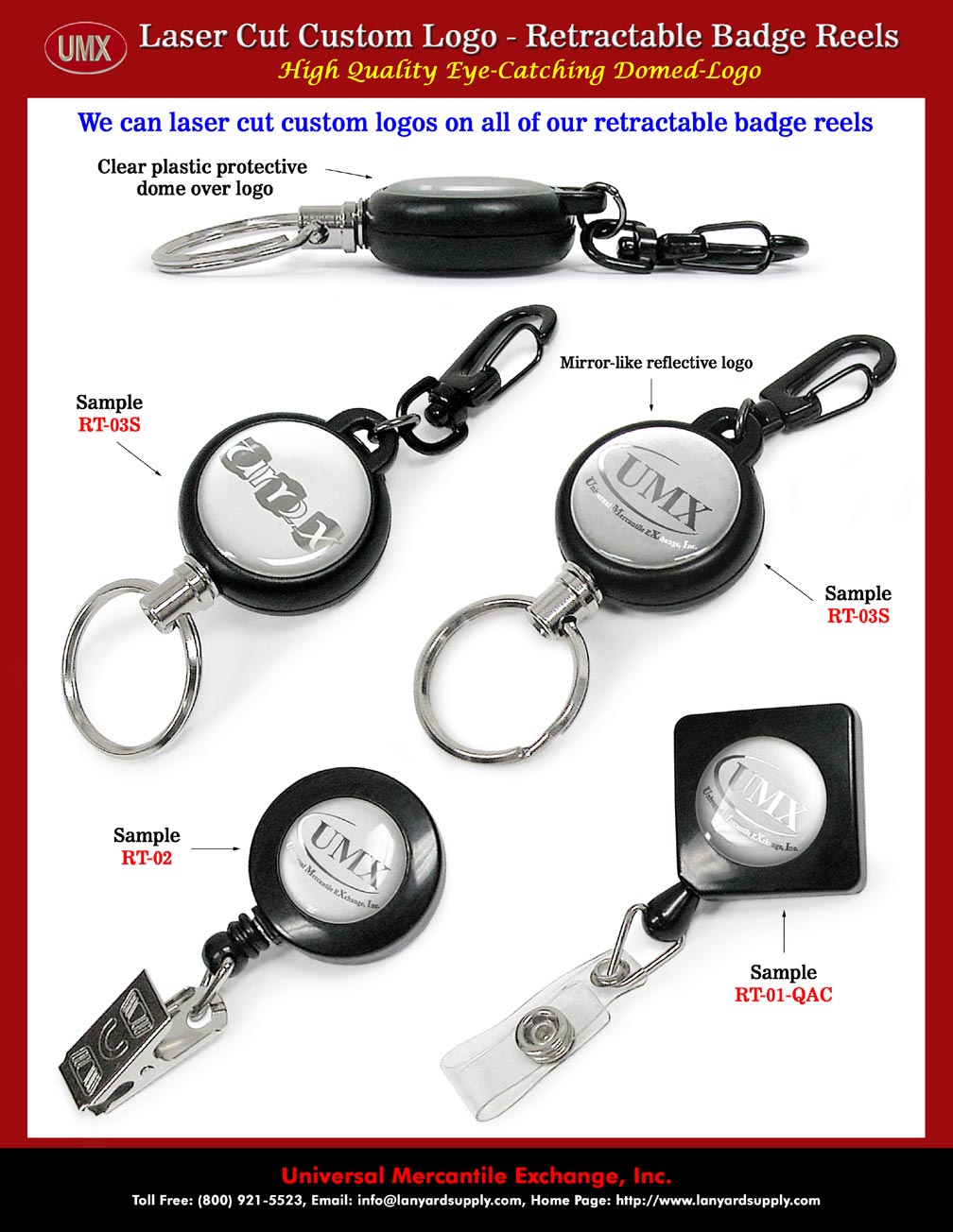 Laser Cut Custom Logo Retractable Badge Reel/Holder/Clip/Keychain