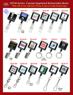 RT-01 Sample 1 - Logo Printed Retractable ID Holders with ID Straps.
