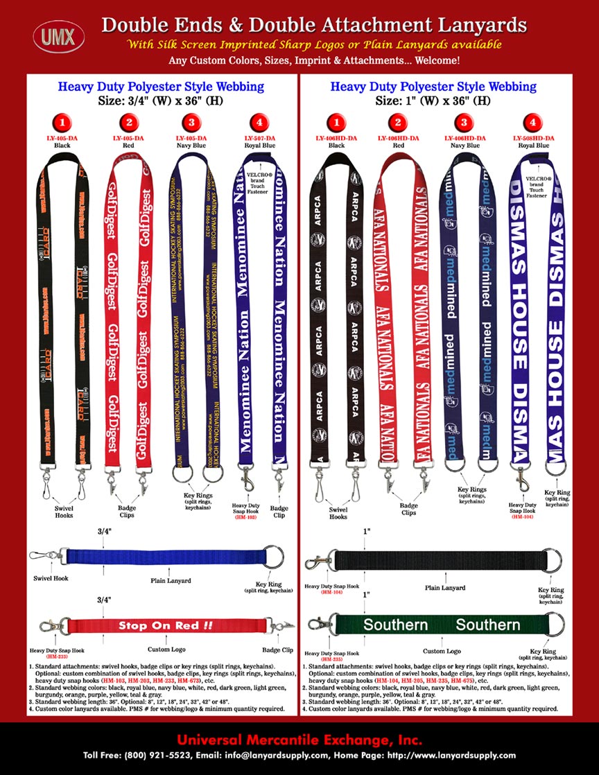 Two Open Ends Lanyards: Two Hooks Lanyards