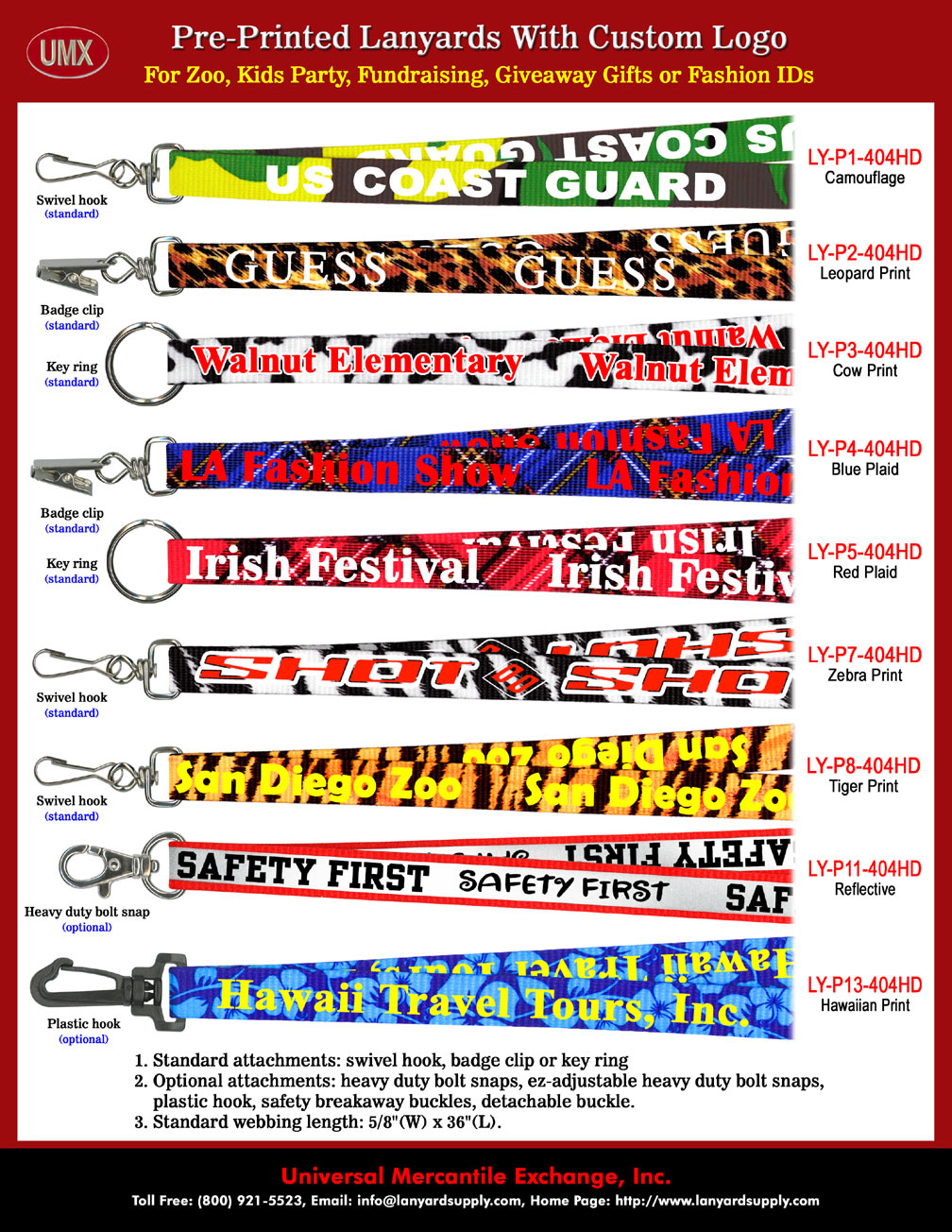 Great Fashion Lanyards with Custom Imprints On Top Of Background Color Patterns