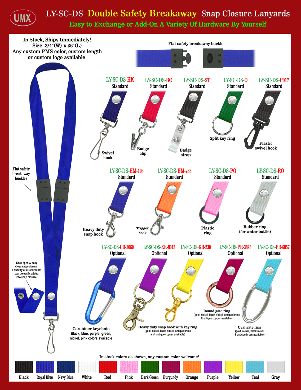 he double safety lanyards are great for school students, hospital, office employees and any environment with double safety required. 