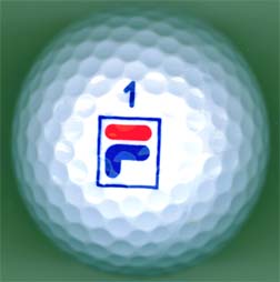 fila white color logo golf balls - back side