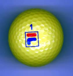 fila yellow color log golf balls back side