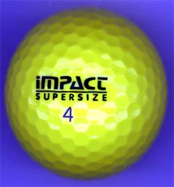 Impact yellow color logo golf balls - front side