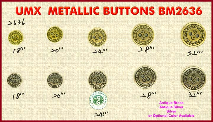 metallic buttons bm2636