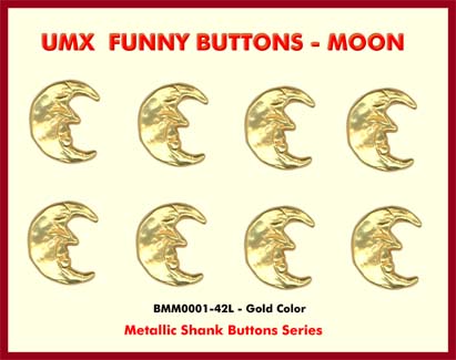 moon face buttons - metallic shank buttons bmm0001