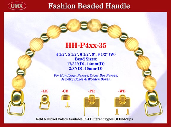 Gold Color Model: HH-P4xx-35 Stylish Wood Beads Purse Handle For Wood Jewelry Box handbag, Cigar Box
Purse and Cigarbox